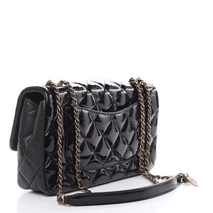 Chanel Patent Goatskin Quilted Medium CC Eyelet Flap Black 3 of 10