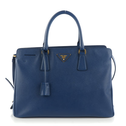 Prada Saffiano Lux Large Top Handle Open Tote Bluette 1 of 8