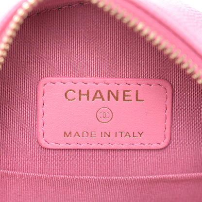 Chanel Caviar Quilted Gripoix CC Round Clutch With Chain Pink 9 of 11