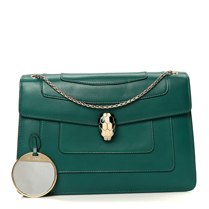 Bulgari Calfskin Serpenti Forever Shoulder Bag Emerald Green 3 of 12
