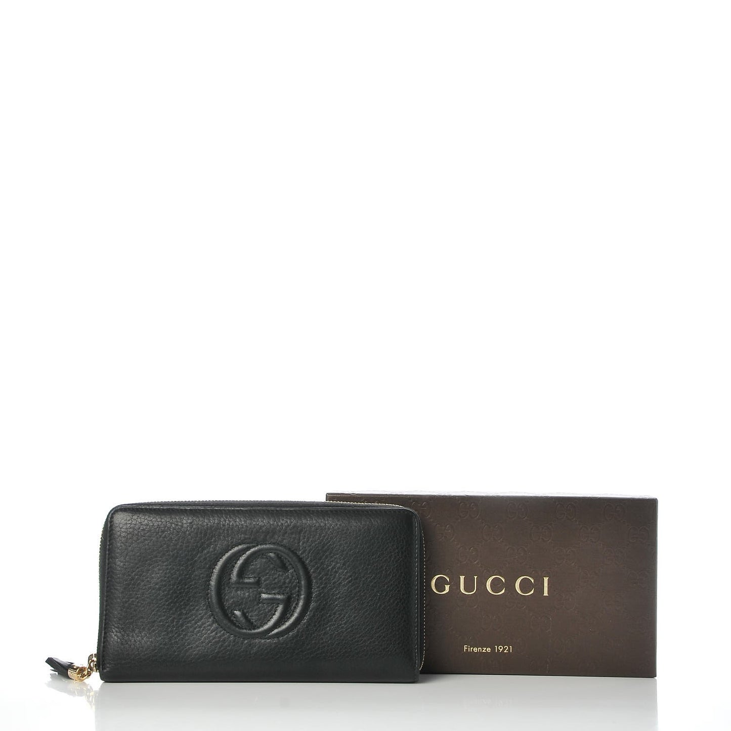 Calfskin Soho Zip Around Wallet Black
