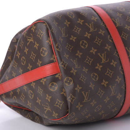 Louis Vuitton Calfskin Monogram Keepall Bandouliere 50 Coquelicot 5 of 8