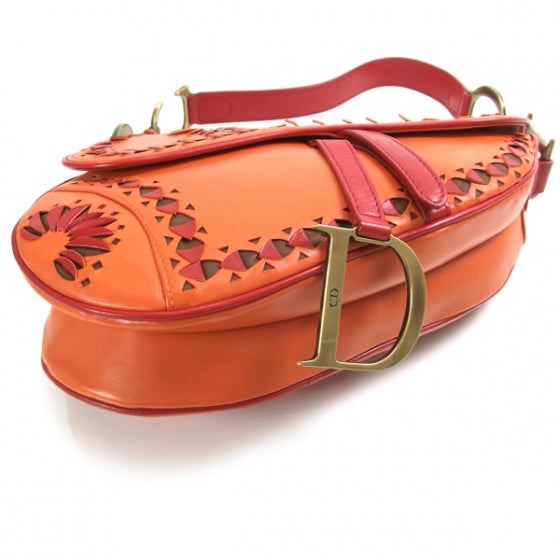 Christian Dior Leather Saddle Bag Orange LTD ED 4 of 10