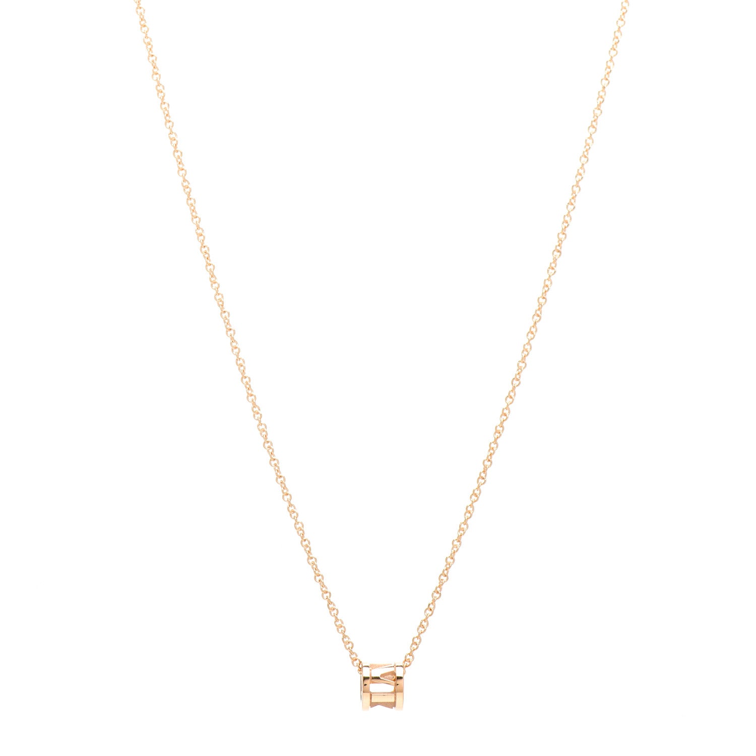Tiffany 18K Rose Gold Atlas Open Pendant Necklace 1 of 5