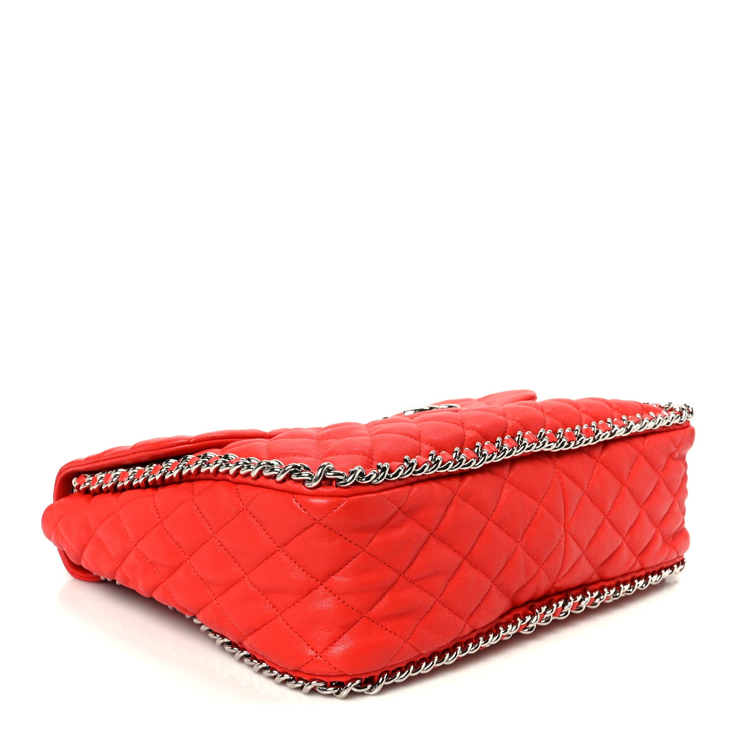 Chanel Washed Lambskin Quilted Maxi Chain Around Flap Red 4 of 10