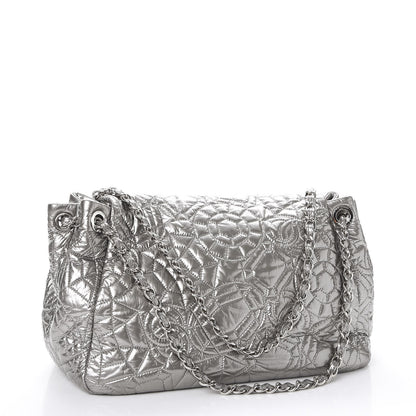 Chanel Vinyl Graphic Edge Accordion Flap Bag Silver 3 of 8