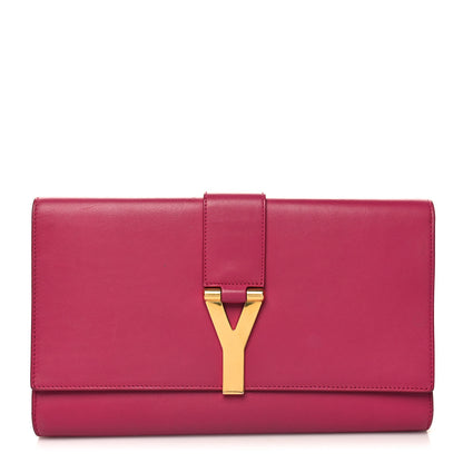 Saint Laurent Calfskin Classic Y Ligne Clutch Fuchsia 1 of 12