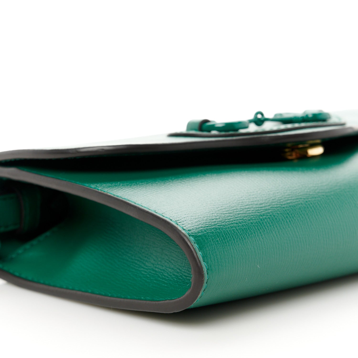 Gucci Azalea Calfskin Web Monochrome Mini Horsebit 1955 Chain Shoulder Bag Emerald 10 of 11