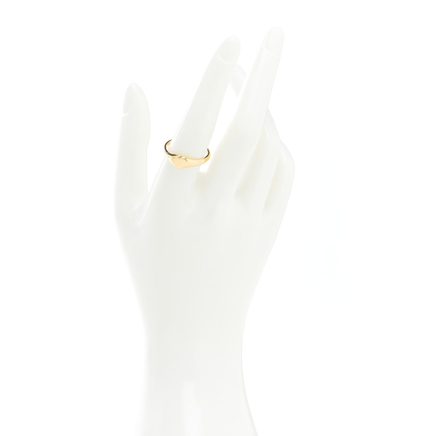 Tiffany 18K Yellow Gold Micro Heart Signet Ring 57 8 2 of 5
