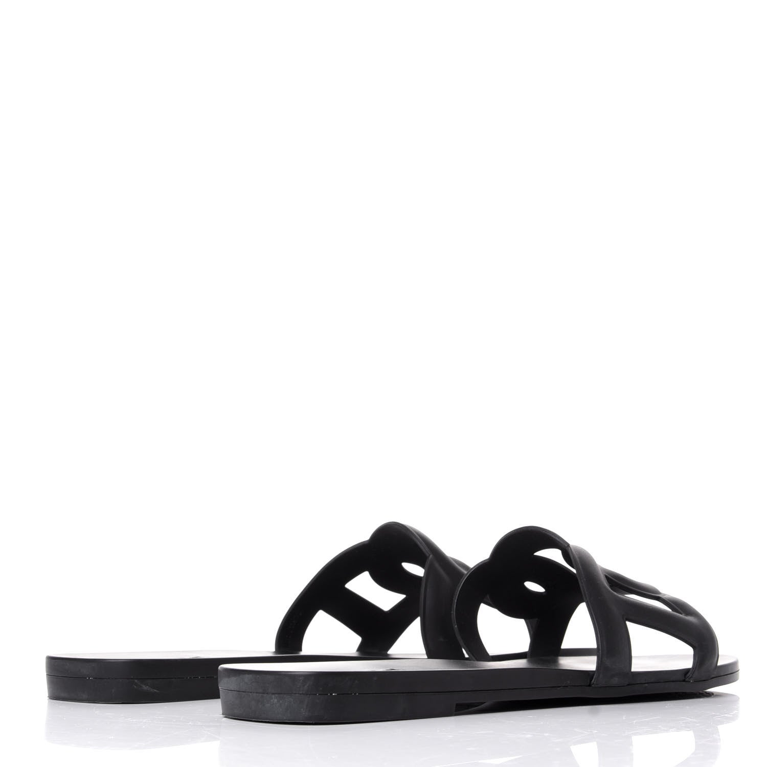 Hermes Rubber Aloha Sandals 39 Black 4 of 11