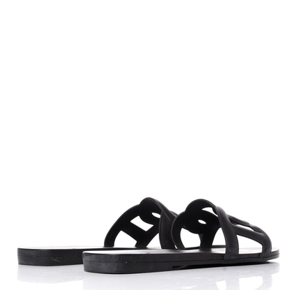 Hermes Rubber Aloha Sandals 39 Black 4 of 11