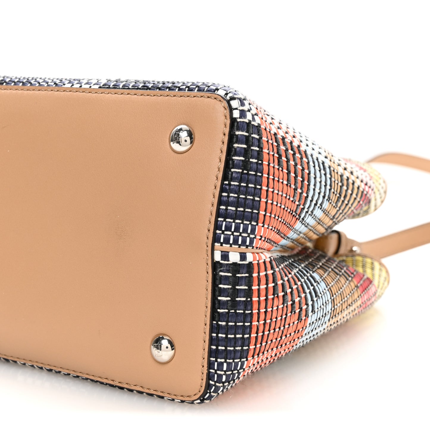 Woven Raffia Vitello Printed Petite 2Jours Tote Multicolor