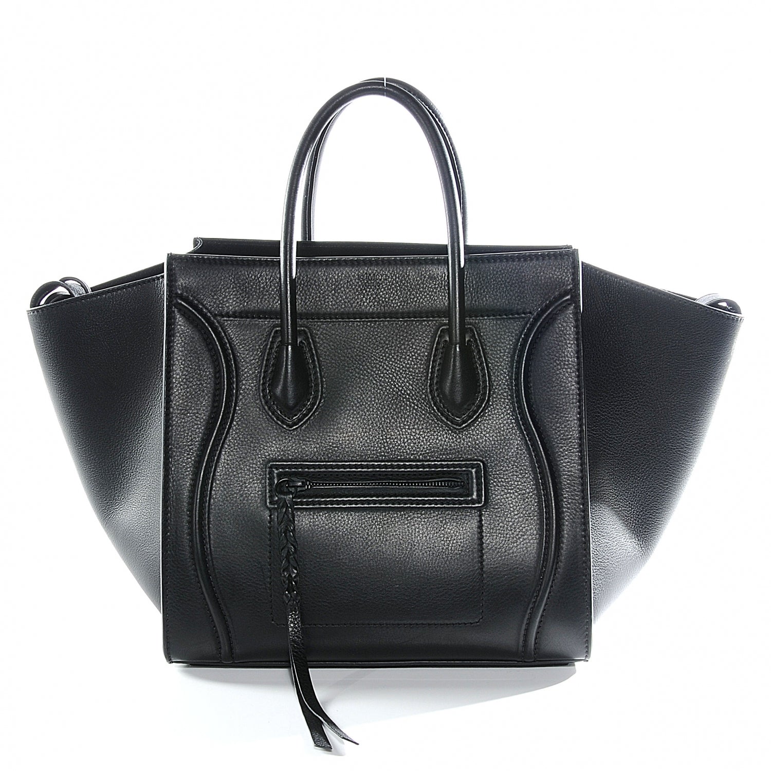 Celine Supple Calfskin Medium Phantom Luggage Black 1 of 8