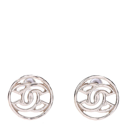 Chanel Metal CC Round Earrings Light Gold 1 of 5