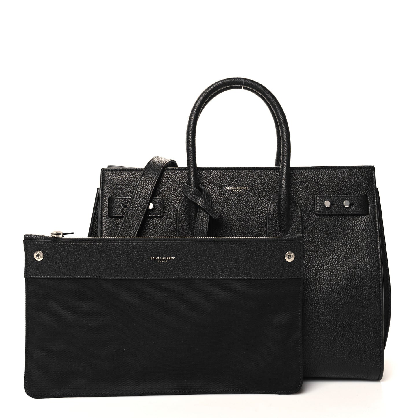 Grained Calfskin Small Supple Sac De Jour Black