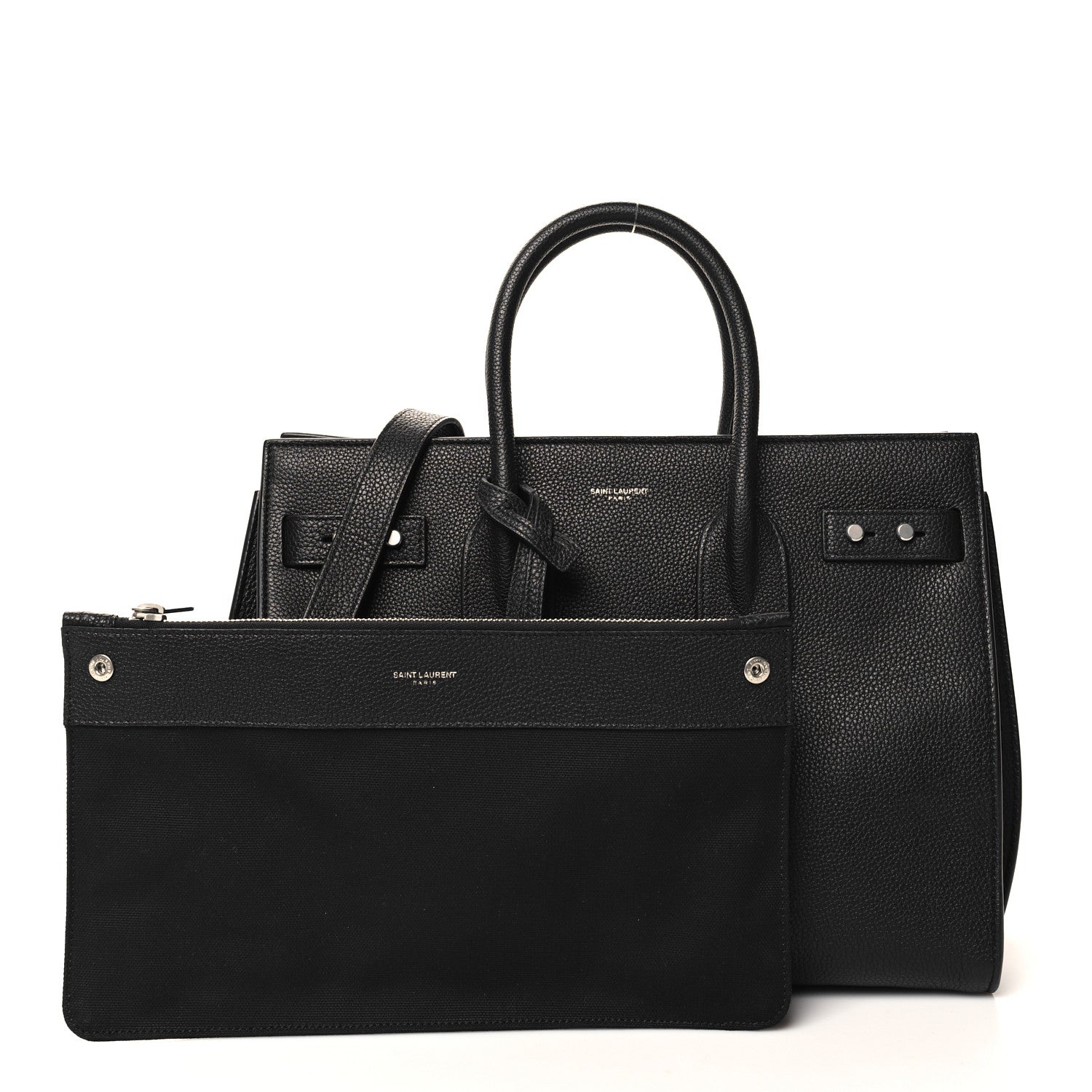 Saint Laurent Grained Calfskin Small Supple Sac De Jour Black 3 of 10
