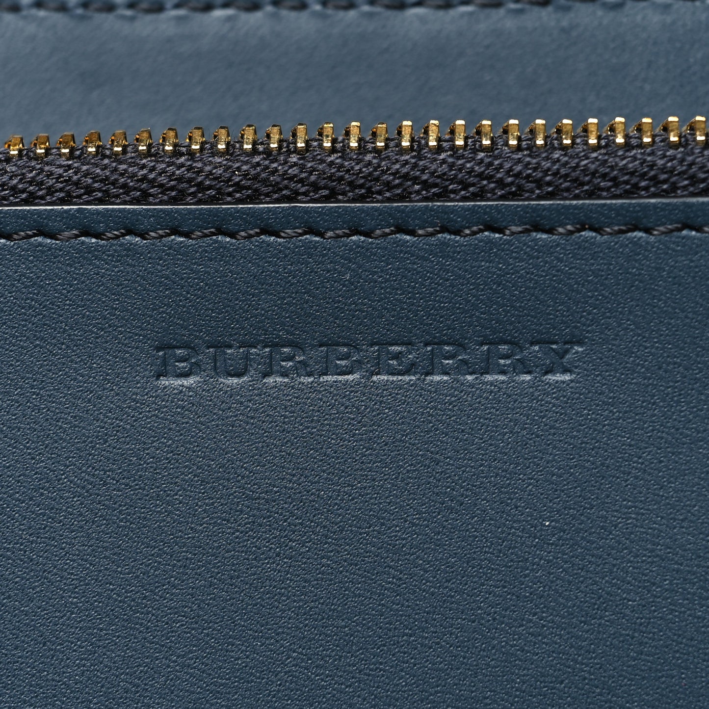 House Check Calfskin Renfrew Long Zip Around Wallet Blue