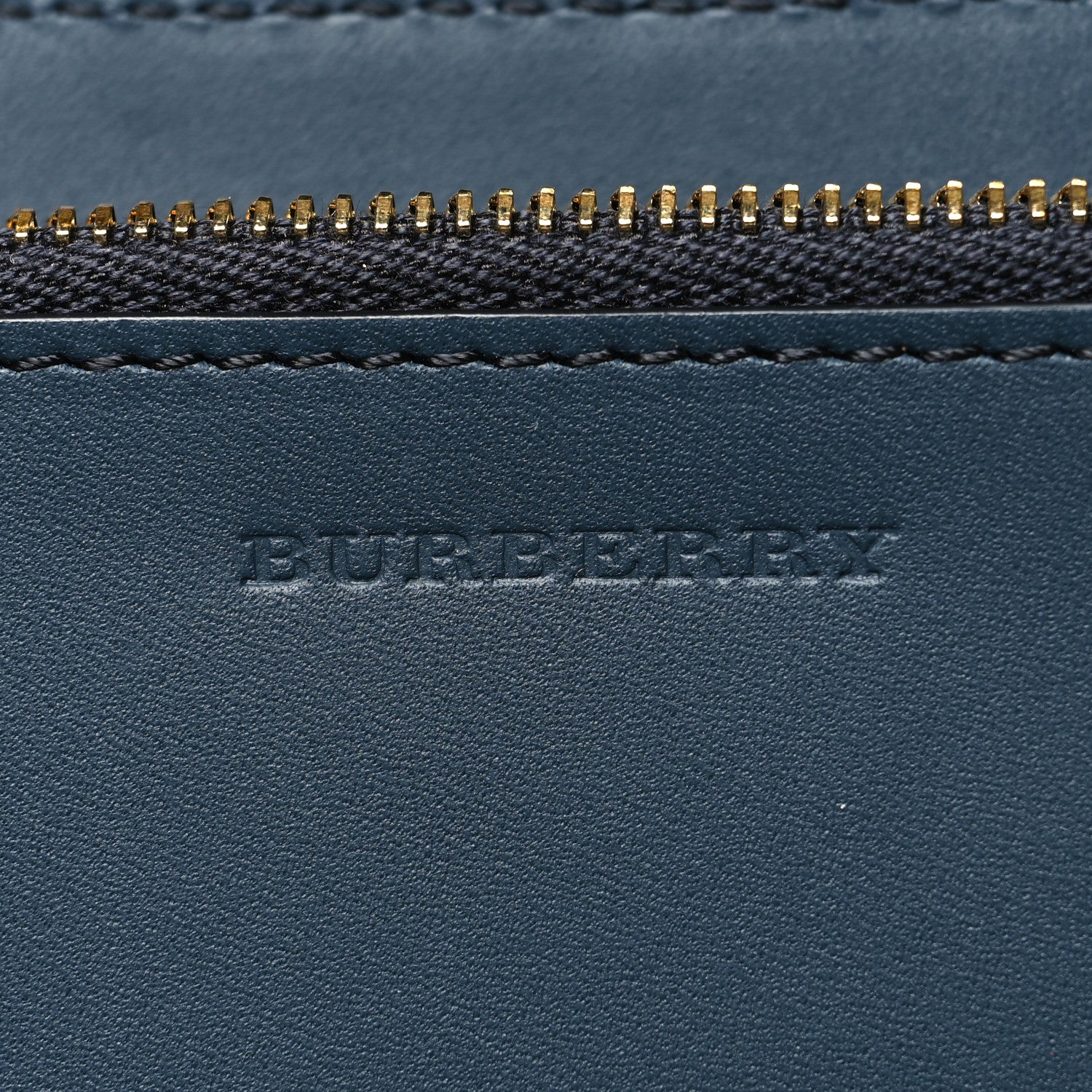 Burberry House Check Calfskin Renfrew Long Zip Around Wallet Blue 7 of 12