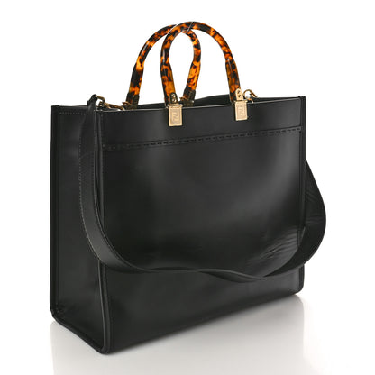 Fendi Vitello King Plexiglass Medium Fendi Sunshine Shopper Tote Black 2 of 9