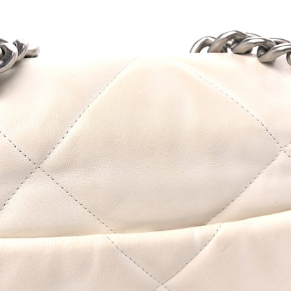 Chanel Lambskin Quilted Medium Chanel 19 Flap White 12 of 13
