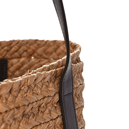 Saint Laurent Raffia Calfskin Small Panier Tote Naturale Nut 10 of 14