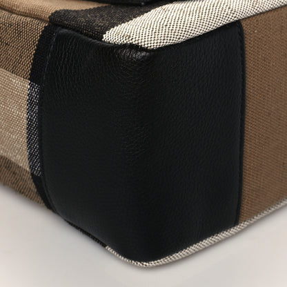 Burberry Canvas Mega Check Large Baildon Messenger Bag Black 10 of 11