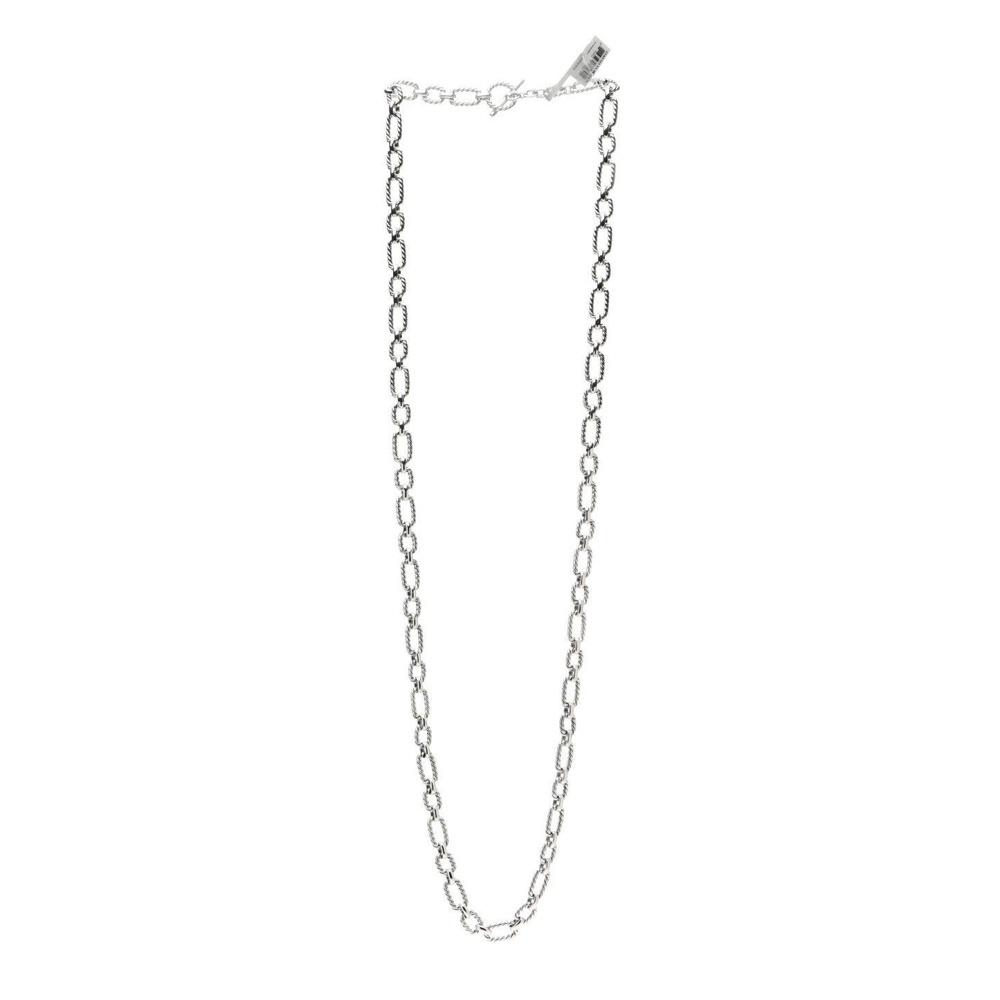 Sterling Silver Blue Sapphire 9.5mm Cushion Link Chain Necklace