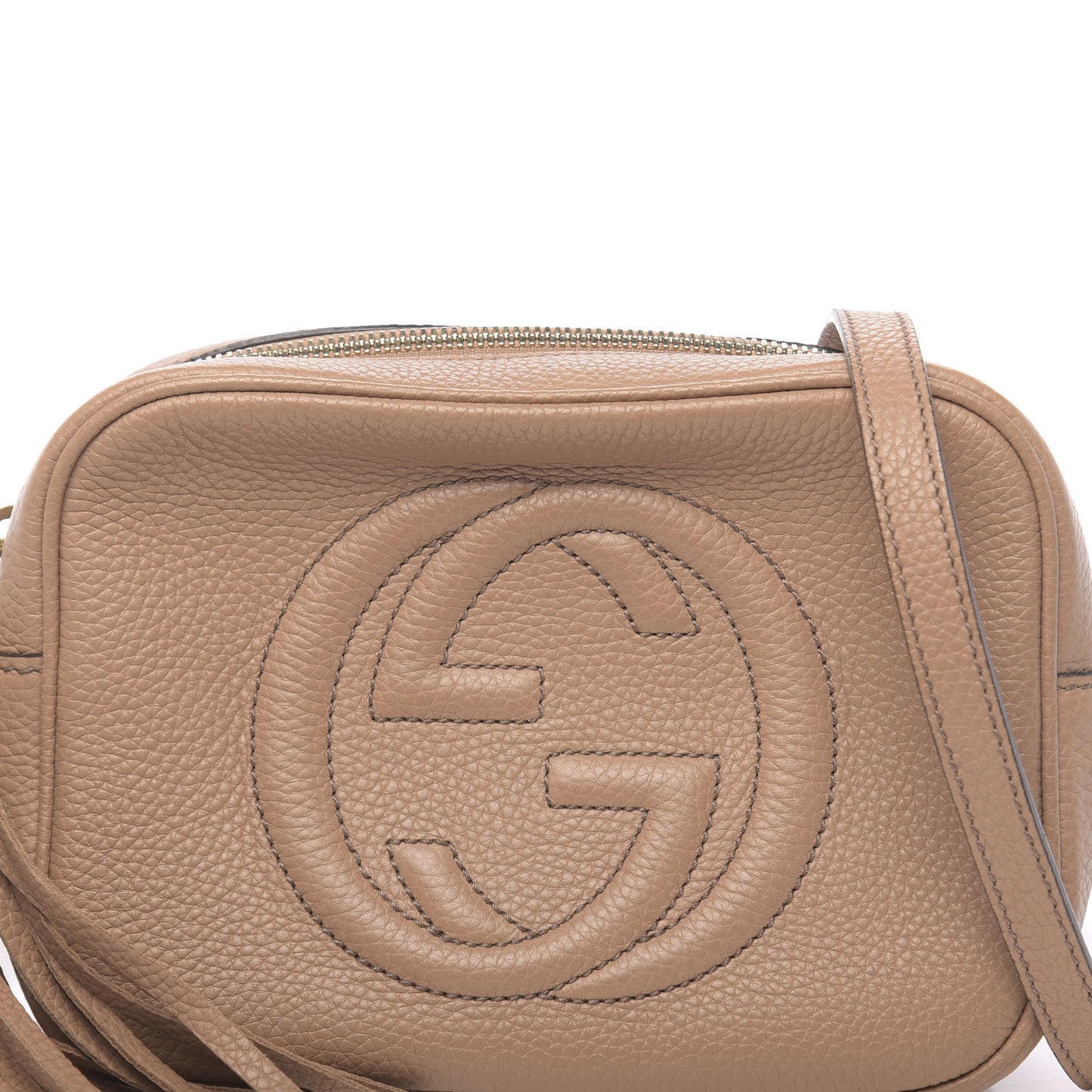 Pebbled Calfskin Small Soho Disco Bag Rose Beige