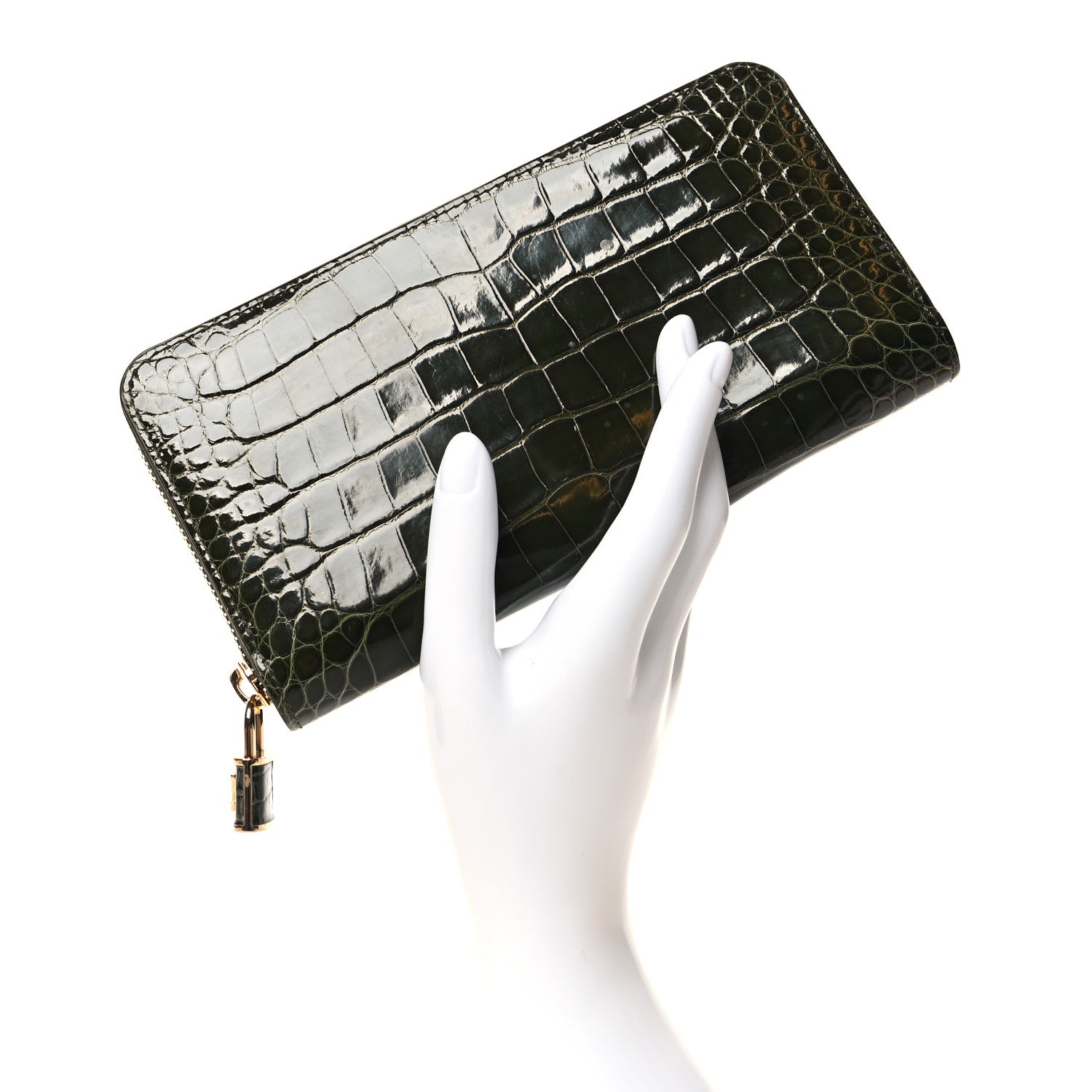 Louis Vuitton Alligator Zippy Wallet Green 2 of 8