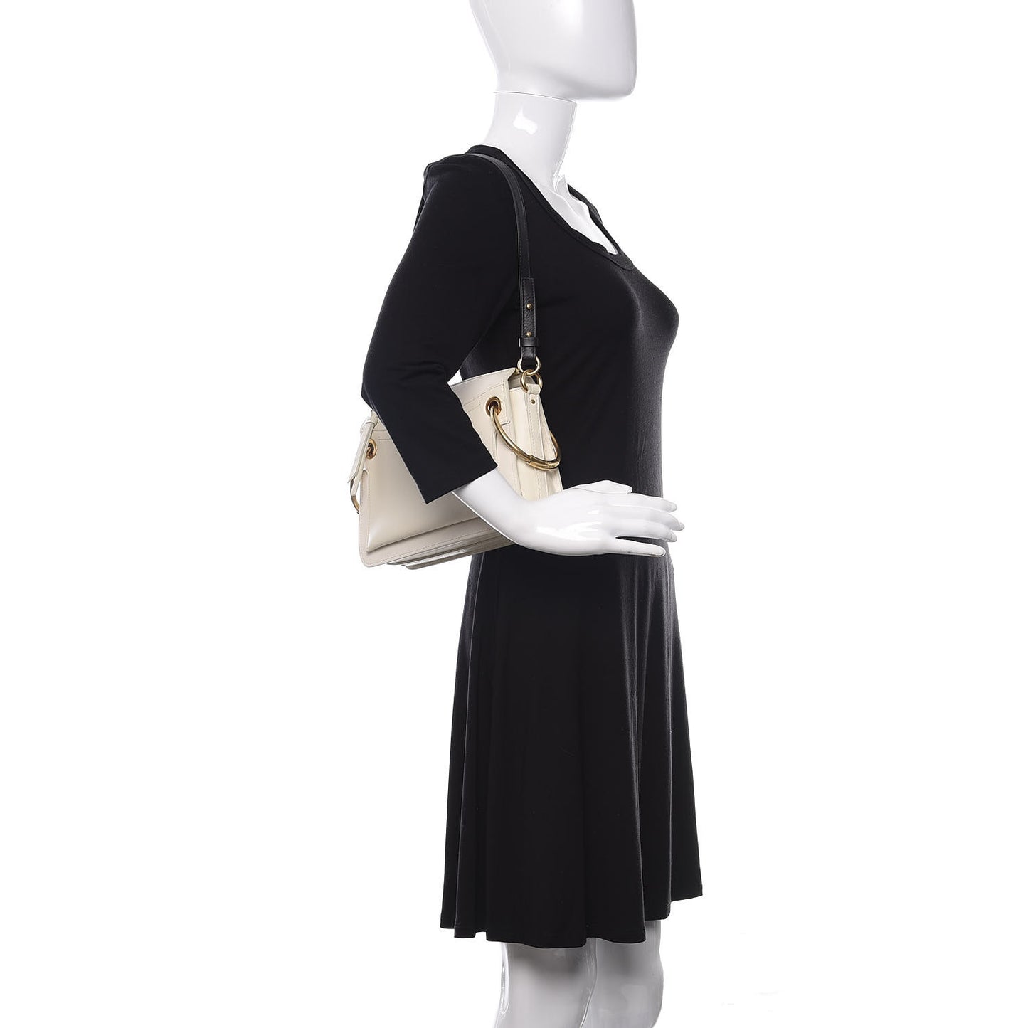 Calfskin Medium Roy Bag Natural White