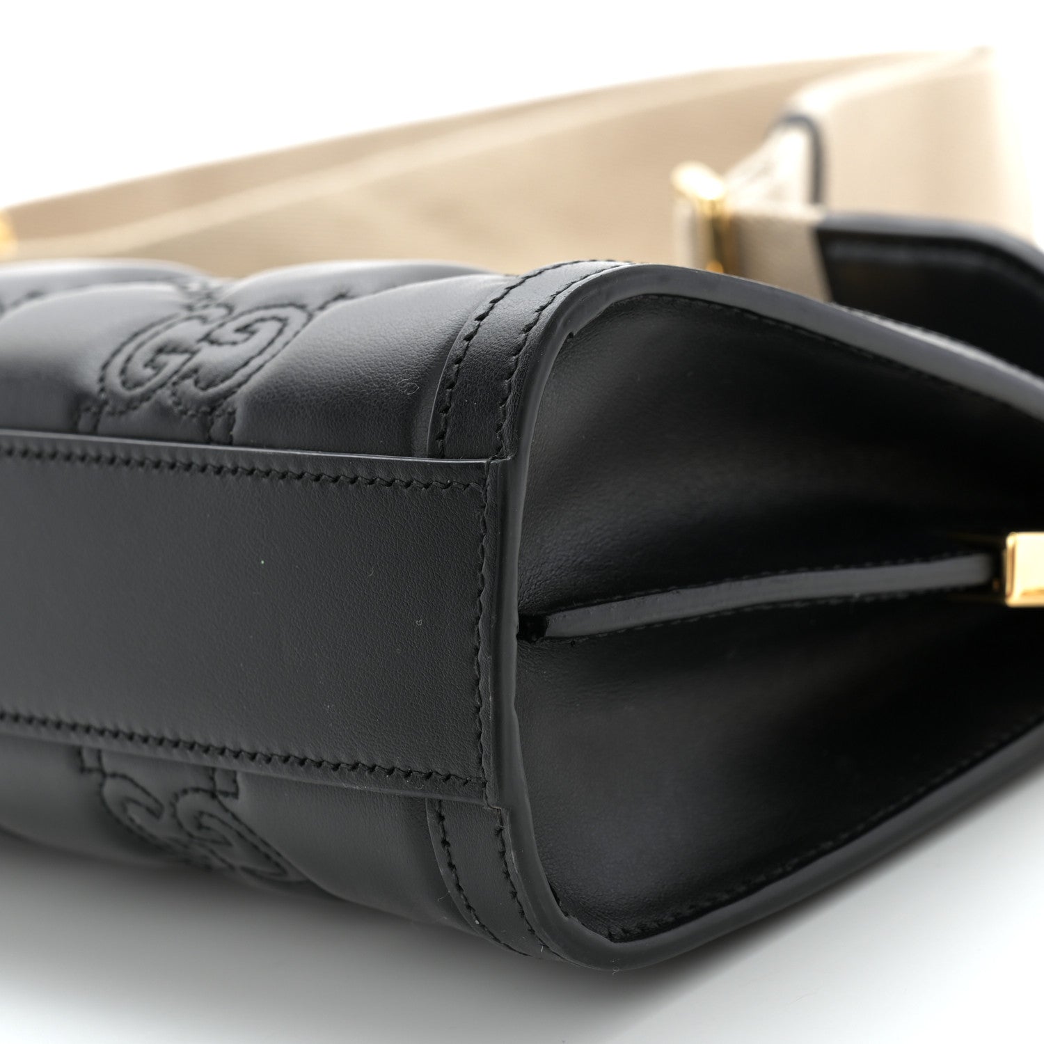 Gucci Calfskin GG Matelasse Small Slim Chain Shoulder Bag Black Natural 10 of 10