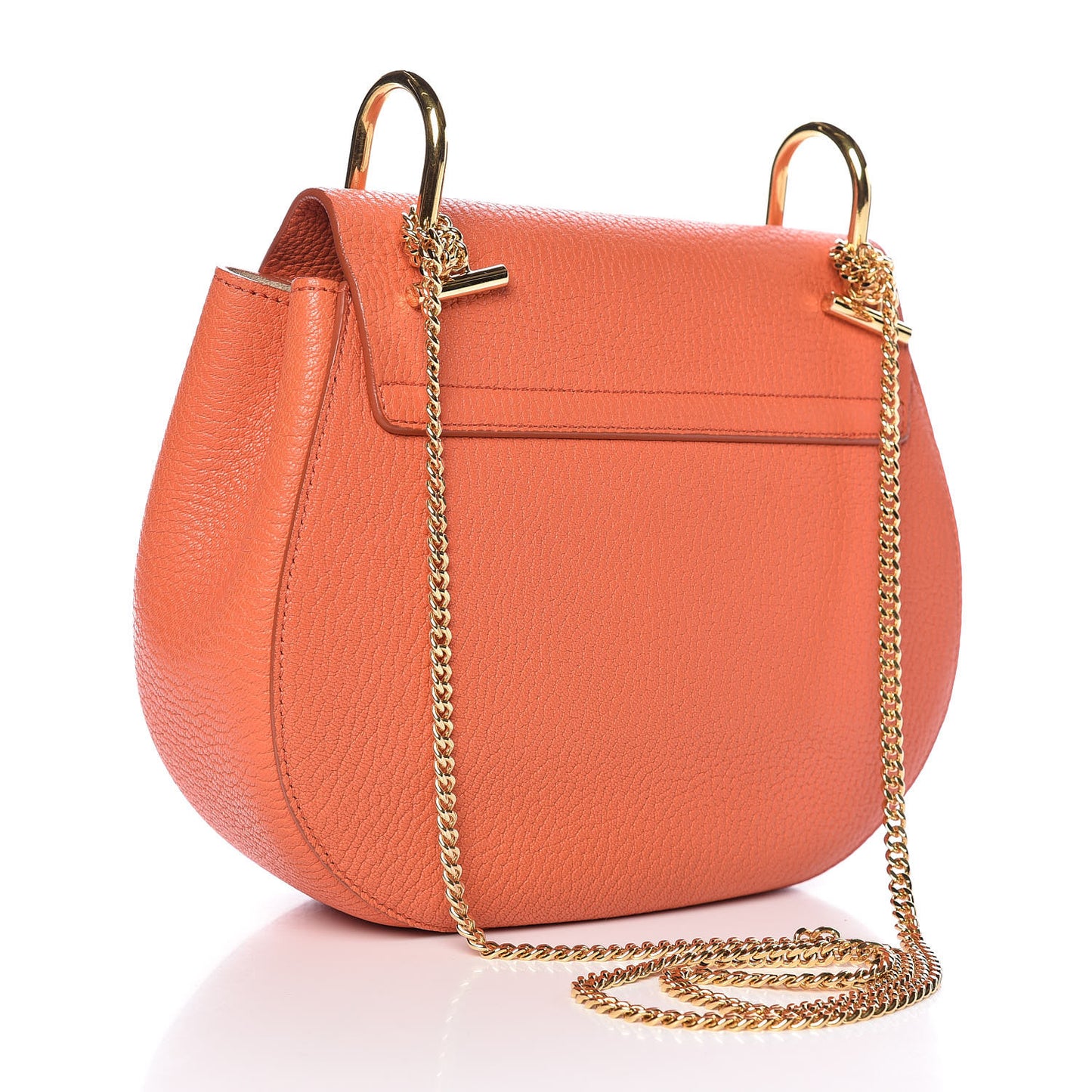 Grained Lambskin Drew Shoulder Bag Mandarin