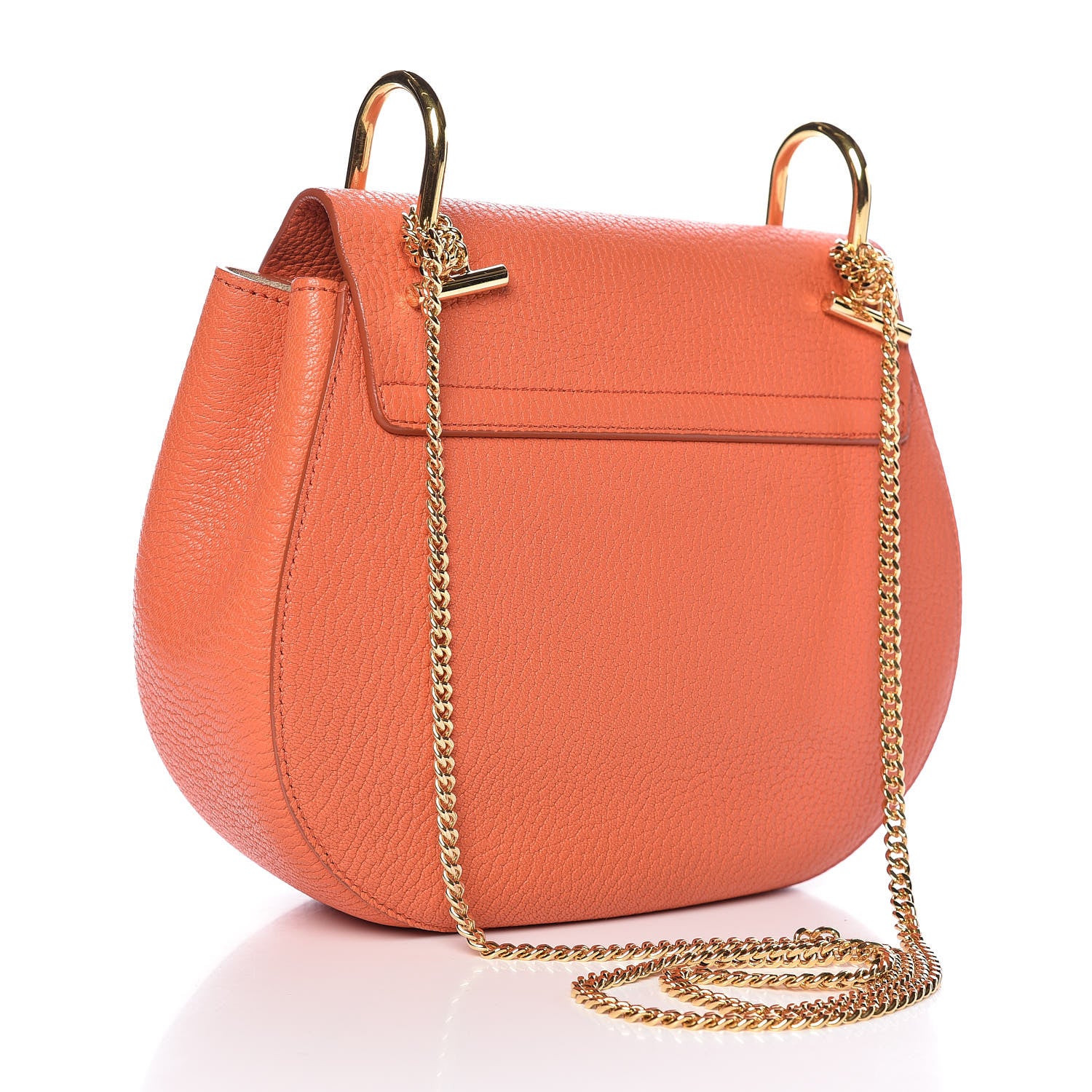 Chloe Grained Lambskin Drew Shoulder Bag Mandarin 3 of 9
