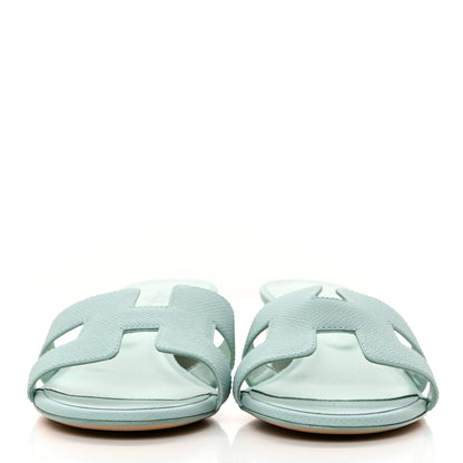 Hermes Epsom Oasis Sandals 37.5 Vert Embrun 2 of 9