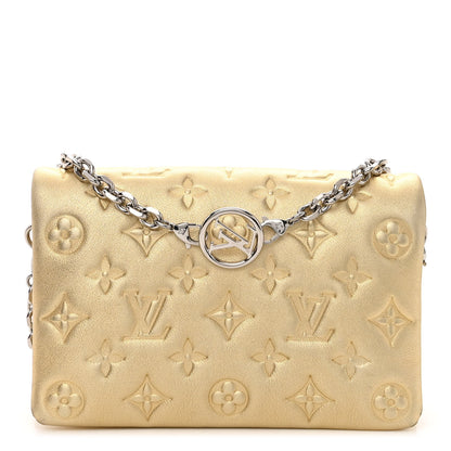 Louis Vuitton Metallic Lambskin Embossed Monogram Pochette Coussin Gold 1 of 10