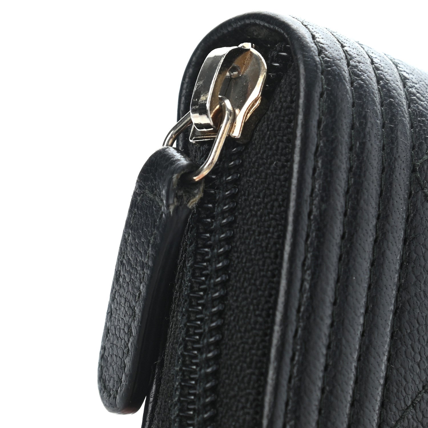 Chanel Caviar Quilted Boy Zip Around Coin Purse Wallet Black 10 of 10