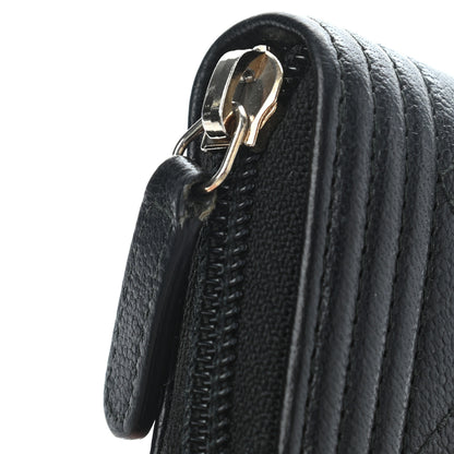 Chanel Caviar Quilted Boy Zip Around Coin Purse Wallet Black 10 of 10