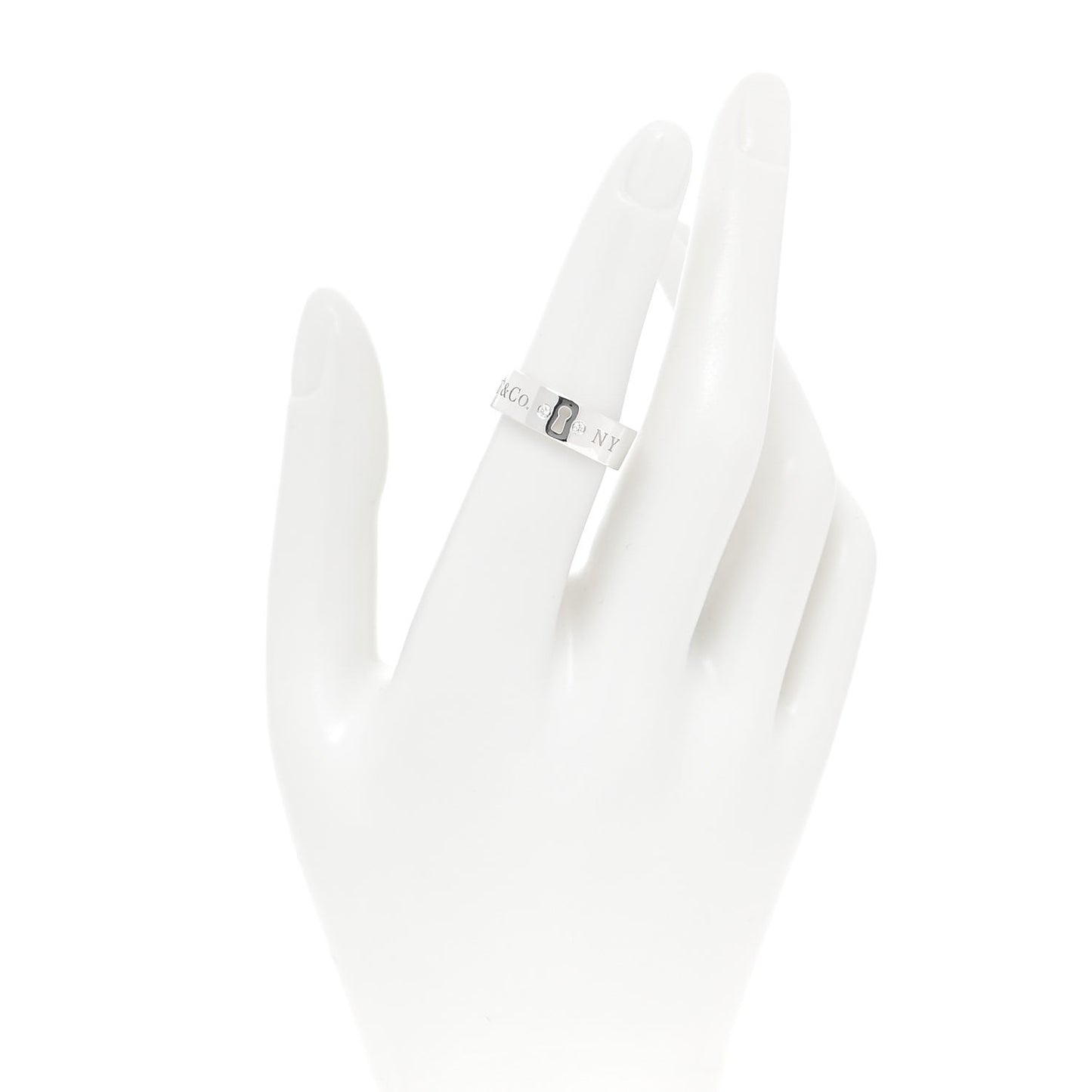 Sterling Silver Diamond Locks Ring 53 6.5