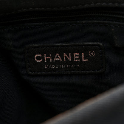 Chanel Denim Pleated Denim Turtle Flap Dark Blue 6 of 11