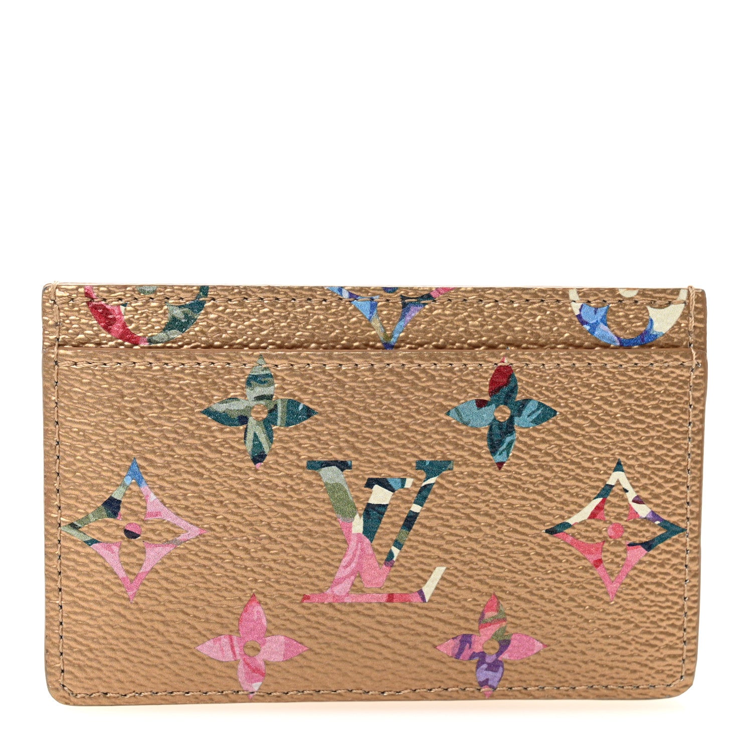 Louis Vuitton Metallic Monogram LV Garden Card Holder Gold 1 of 6