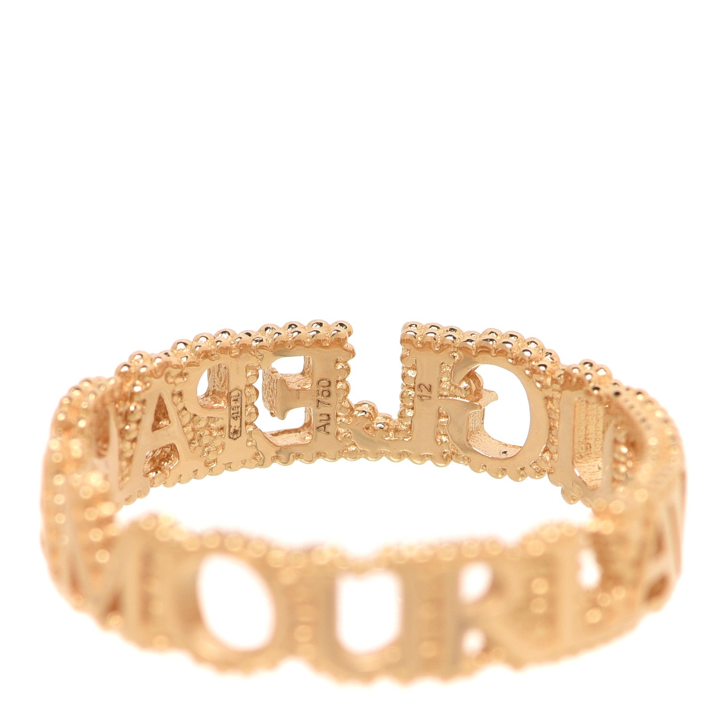 Gucci 18K Yellow Gold L'Aveugle Par Amour Ring 52 6 4 of 5