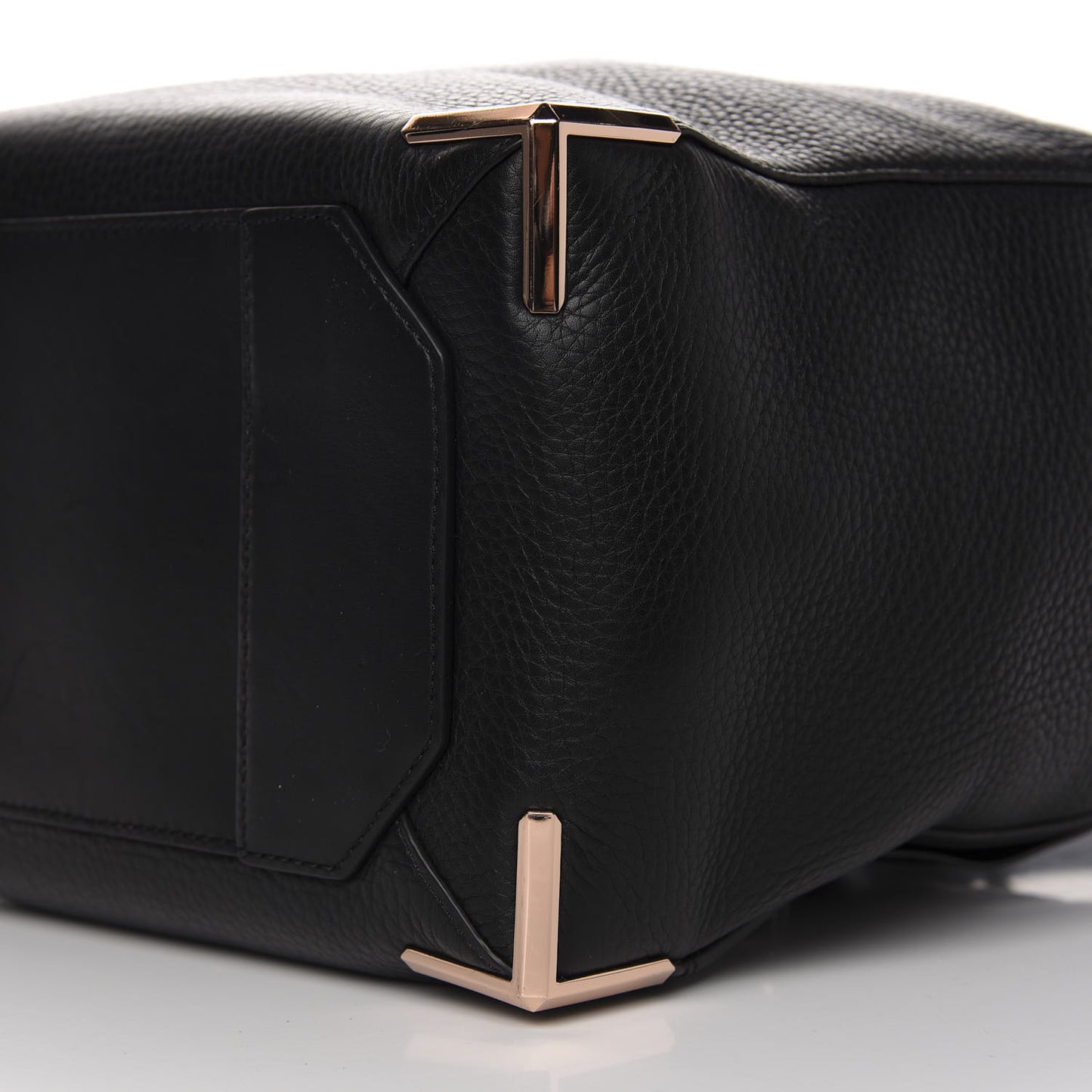 Pebbled Calfskin Prisma Skeletal Backpack Black Rose Gold Hardware