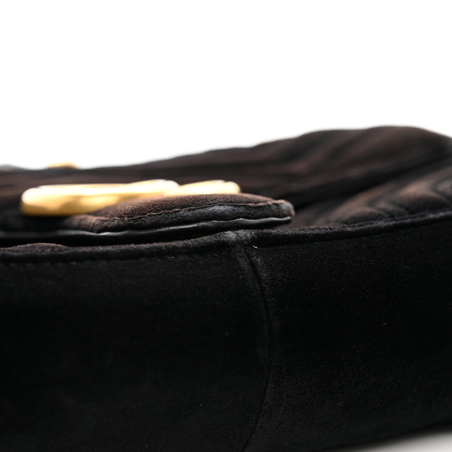 Velvet Matelasse Small GG Marmont Shoulder Bag Black