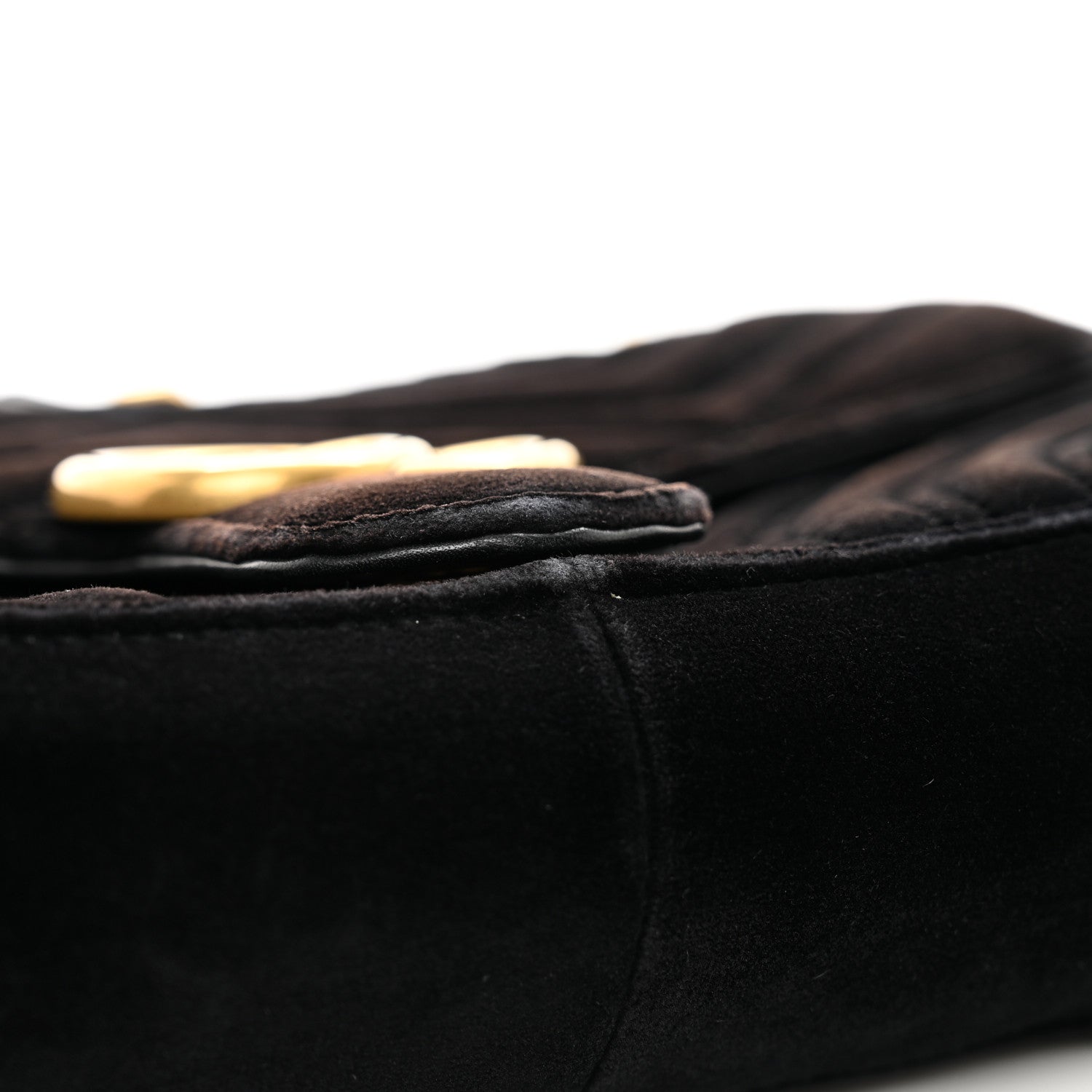 Gucci Velvet Matelasse Small GG Marmont Shoulder Bag Black 10 of 10