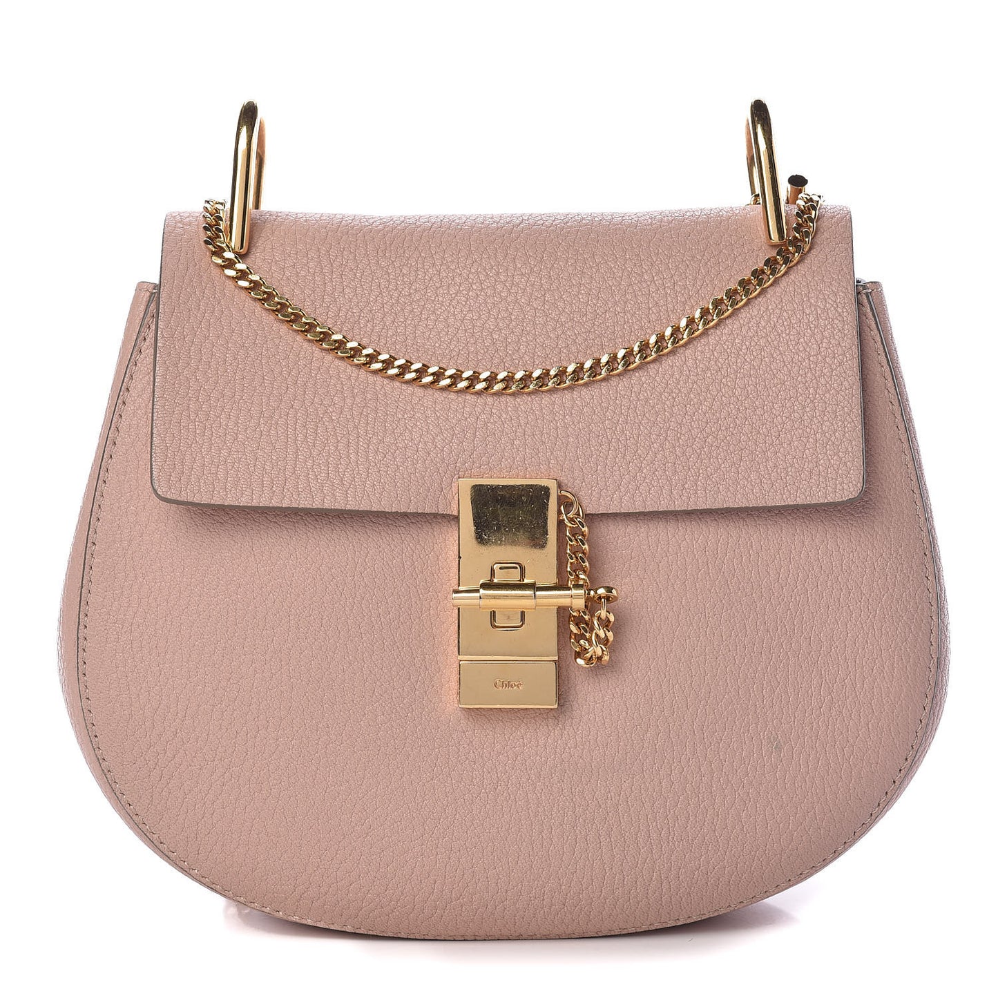 Grained Lambskin Drew Shoulder Bag Cement Pink