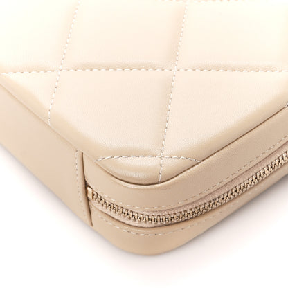 Chanel Lambskin Quilted Chanel 19 Clutch With Chain Beige 10 of 11