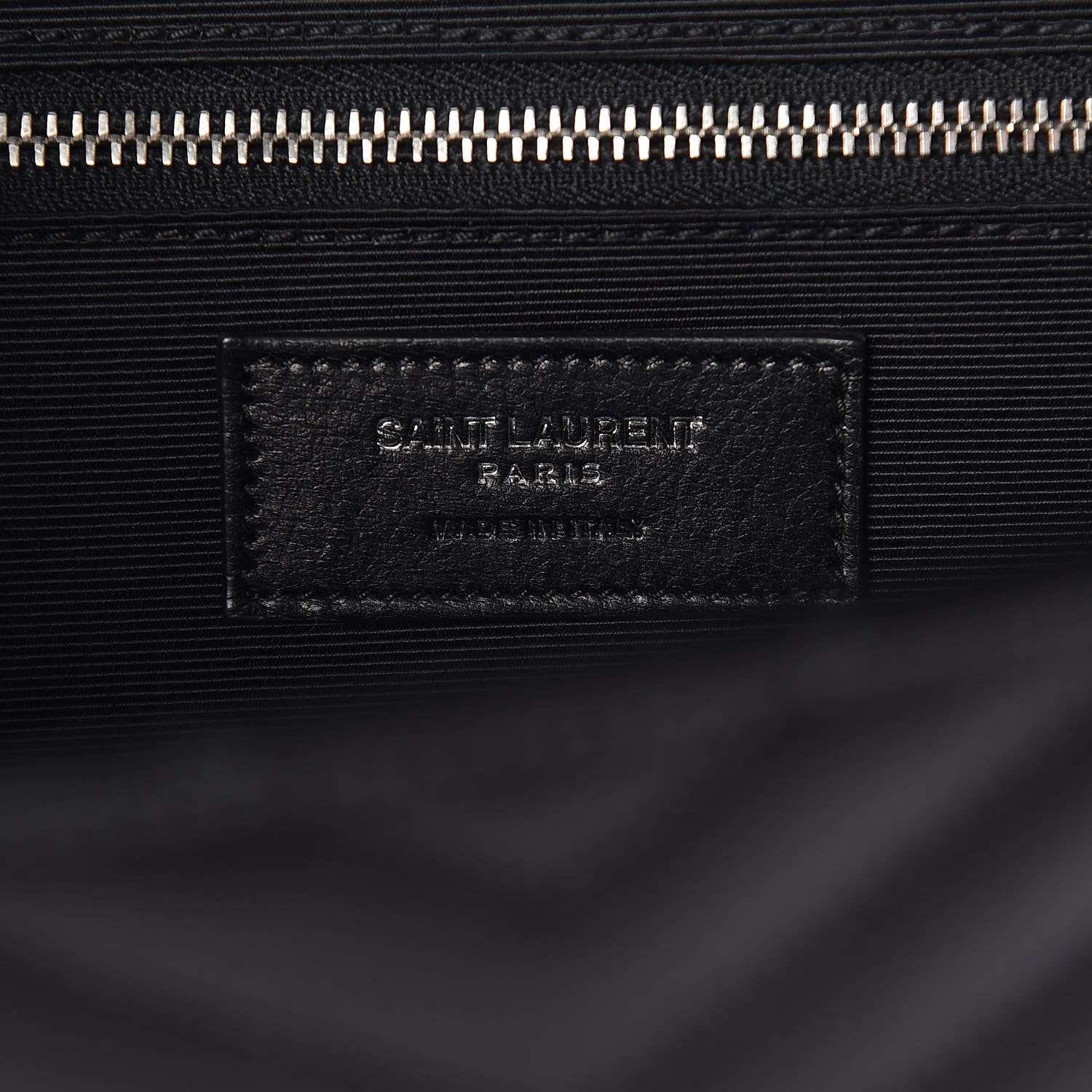 Saint Laurent Grain De Poudre Matelasse Chevron Large Monogram Satchel Black 7 of 9