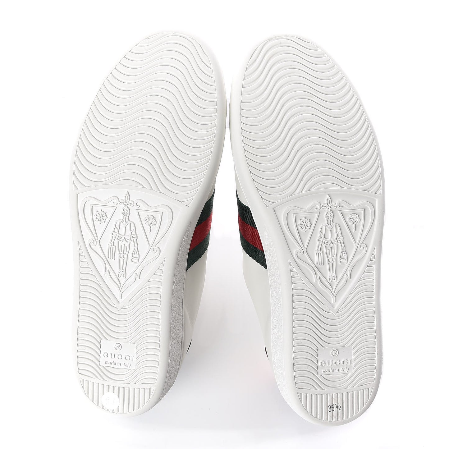 Calfskin Web Floral Embroidered Womens Ace Sneakers 35.5 White