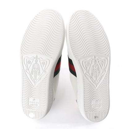 Gucci Calfskin Web Floral Embroidered Womens Ace Sneakers 35.5 White 5 of 8