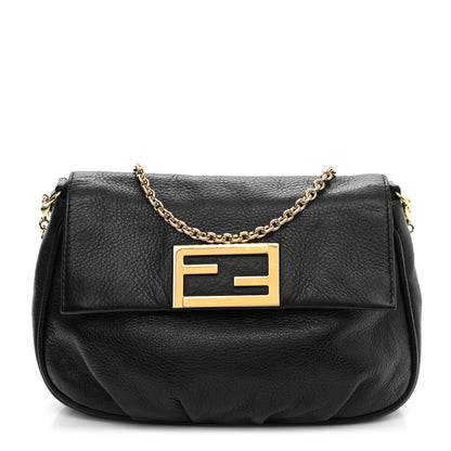 Fendi Vitello Flamingo Fendista Pouchette Crossbody Black 1 of 10